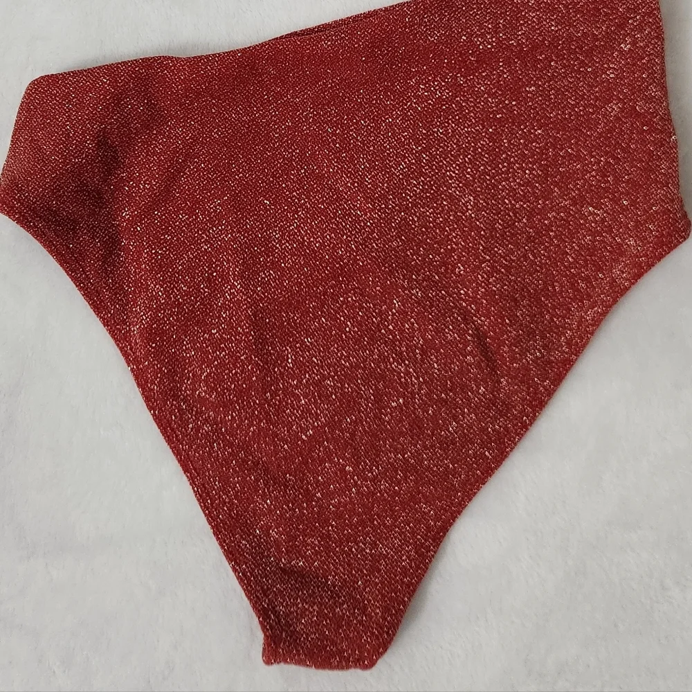 New!Beach Riot Red Metallic Celine One Piece Swimsuit‎